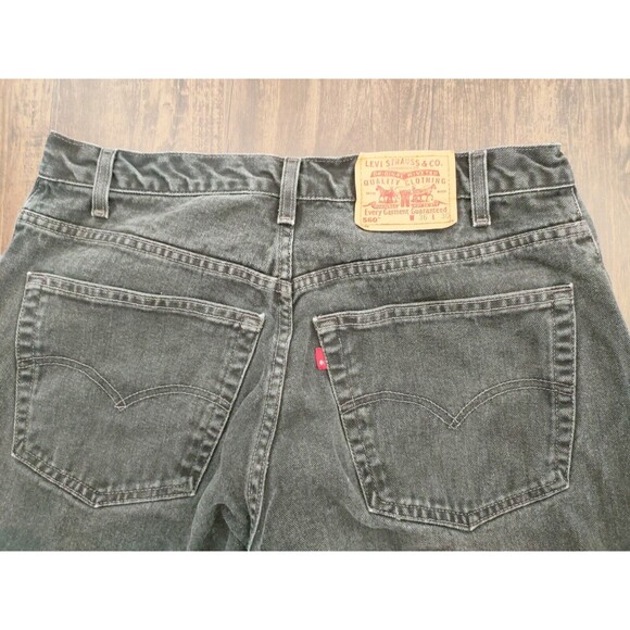Vintage Levis 560 Jeans Mens 36x30 Black Denim Loose Fit Tapered Leg Y2K A34x28* - Picture 8 of 10